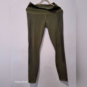 Puma Olive Leggings with Black Accents